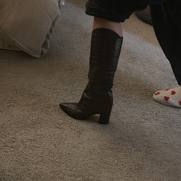 Schutz Brown Crocodile Pattern Women's Boots size 9 - Picture 7 of 8